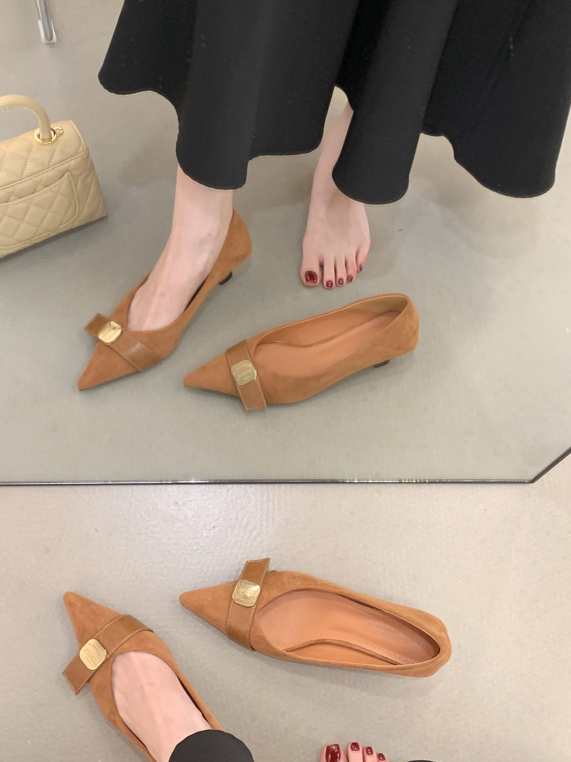 1768364910835_YdCB7Z.jpg 2026 New Spring Fashion Low Heel Pointed Toe Comfortable Women's Slip-On Shoes