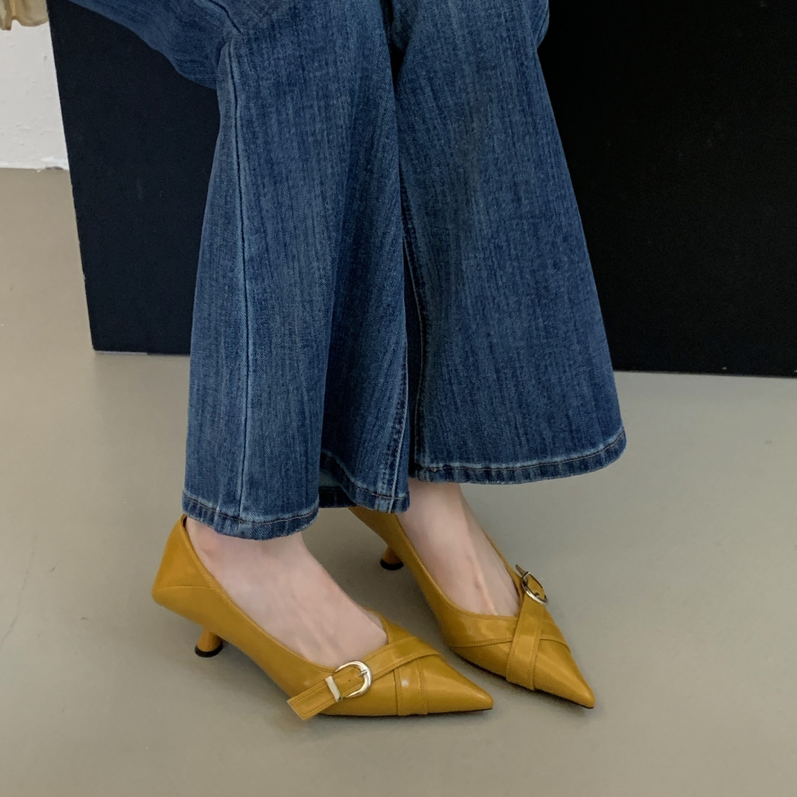1768624079679_WDweBa.jpg 2026 New Spring Chic Buckle High Heel Pointed Toe French Retro Comfortable Office Commuter Women's Shoes