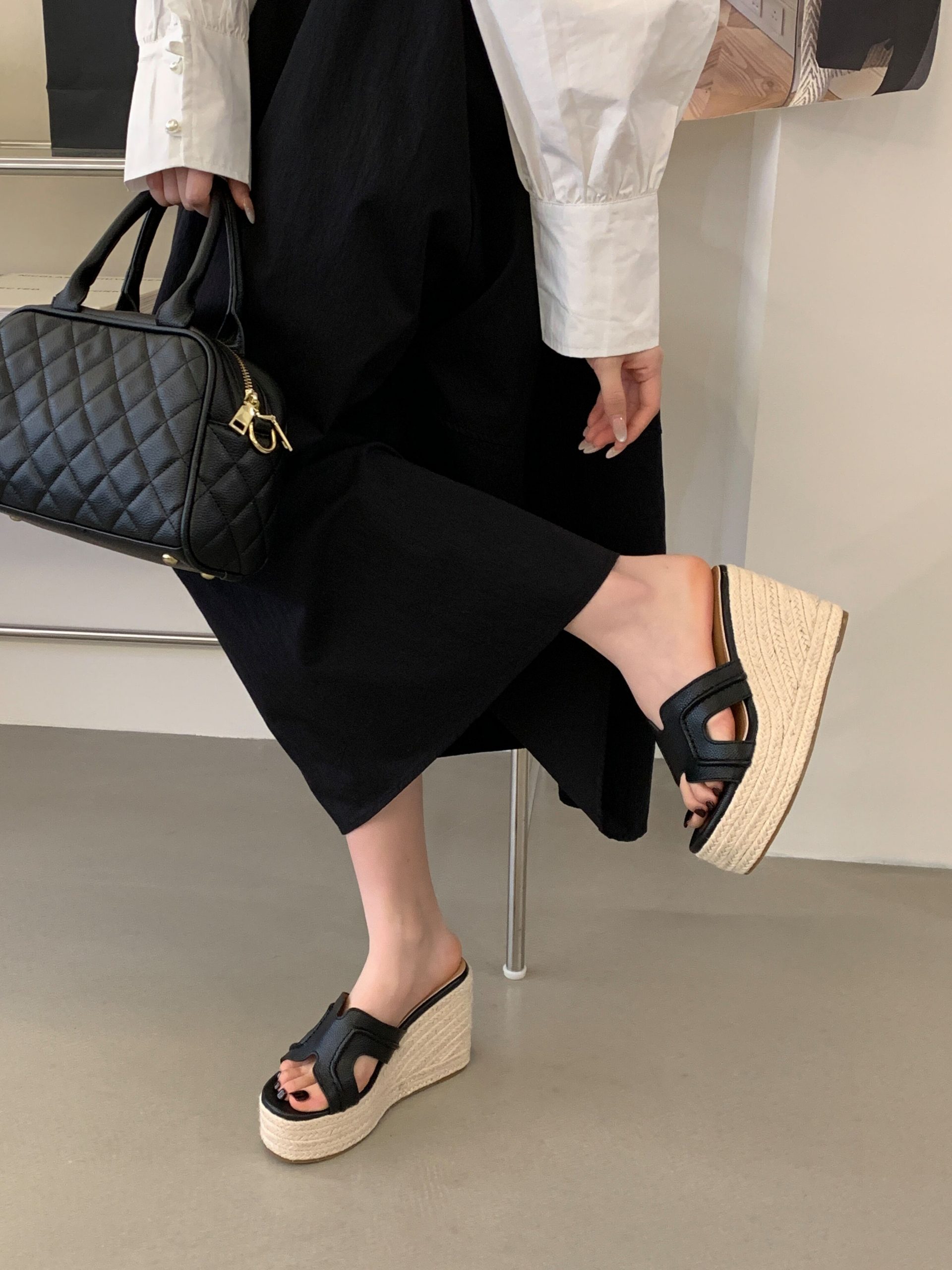 BUBUFLY Women's 10cm Platform Wedge Sandals 2026 New Style Slip-On Open Toe Summer Sandals